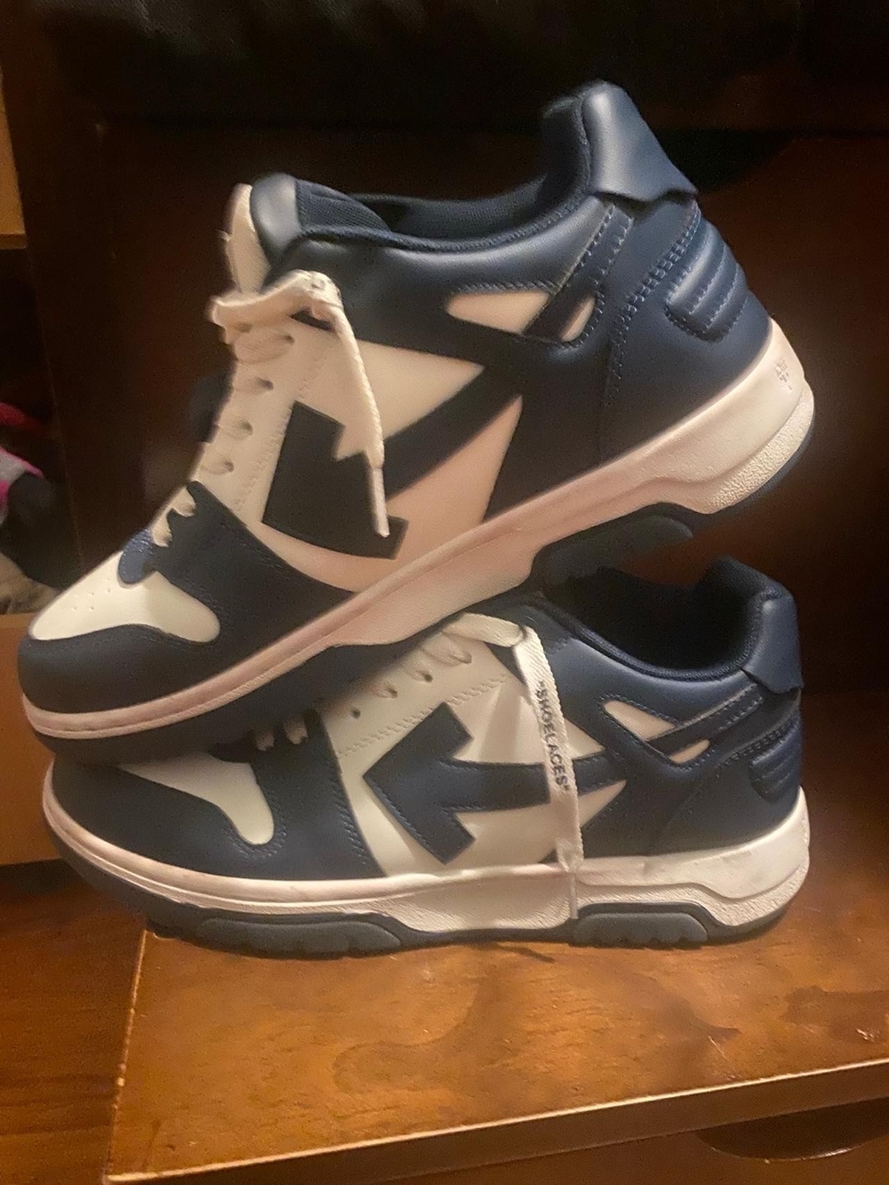 Size 9 US- Off-White Out of Office Low Dark Blue White